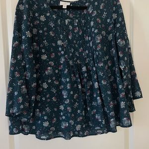 JJill Cotton Pheasant Style Blouse